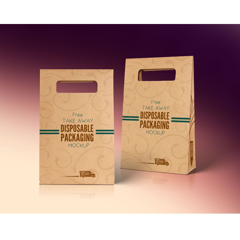 Bolsa de comida desechable de papel kraft gratis