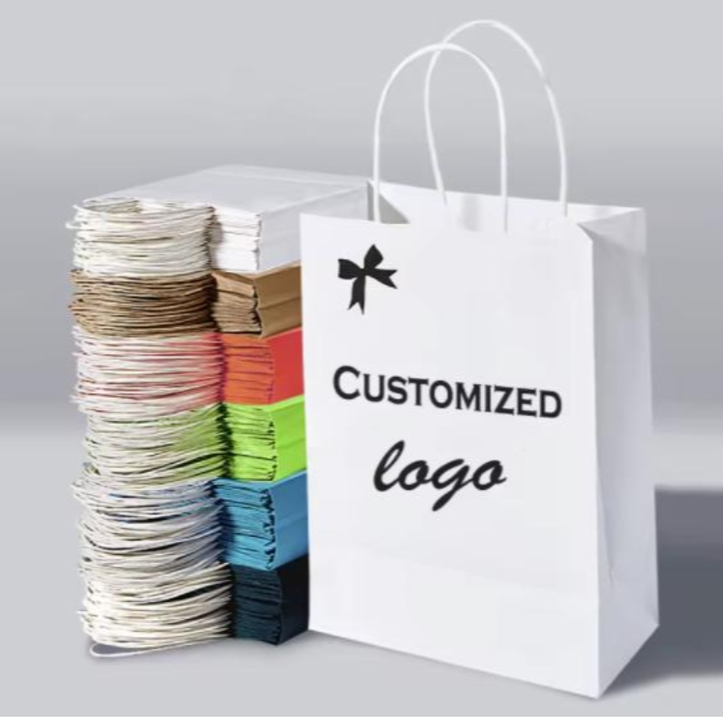 Bolsas de papel kraft personalizadas con sus propios bolsas de papel de regalo de compras de logotipo personal